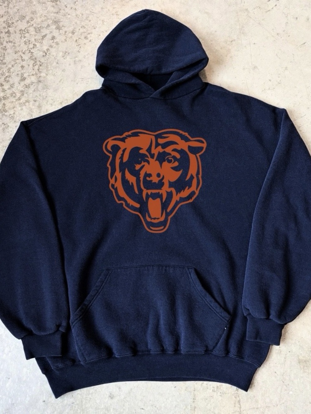 Chicago Bears Navy Blue Bear Pullover Hoodie